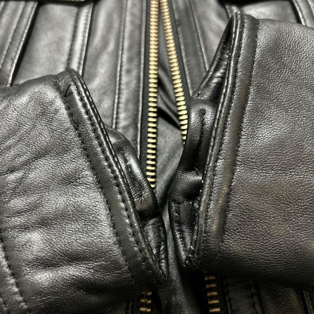 ジャックローズ ブラックレザーシングルライダースジャケット サイズ3 匿名発送