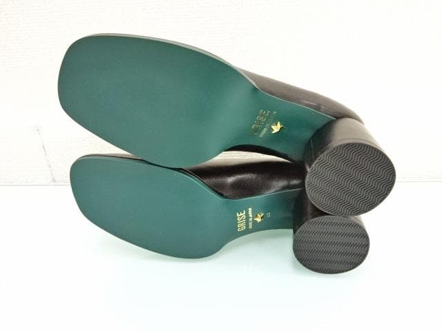 【新品】GRISE6cmレザーオブリークハイバンプパンプス 23cm 黒