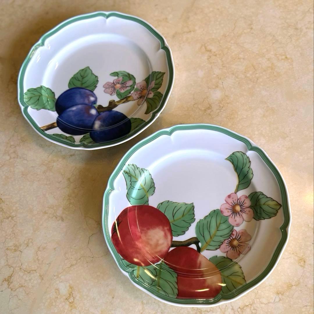 シール付き未使用◇ビレロイ＆ボッホ『フレンチガーデン モダンフルーツ』大皿2枚