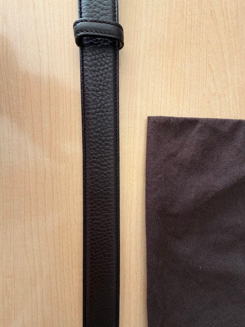 GUCCI 3連バックル レザーベルト 保存袋付き