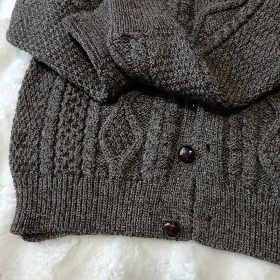 ✦BLACK SHEEP 英国製 アランニットカーディガン ピュアオイルドウール