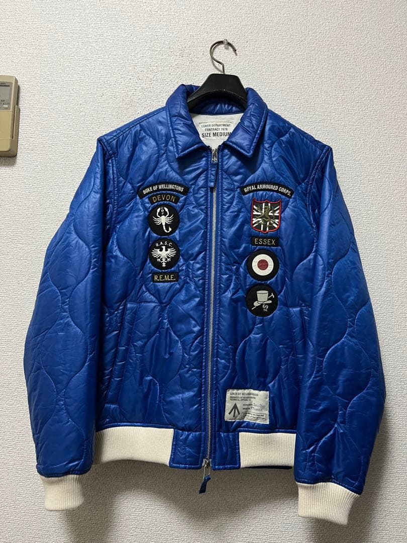 ネイバーフッド　スーベニアジャケット　/M　青　刺繍　ワッペン　中綿キルティング