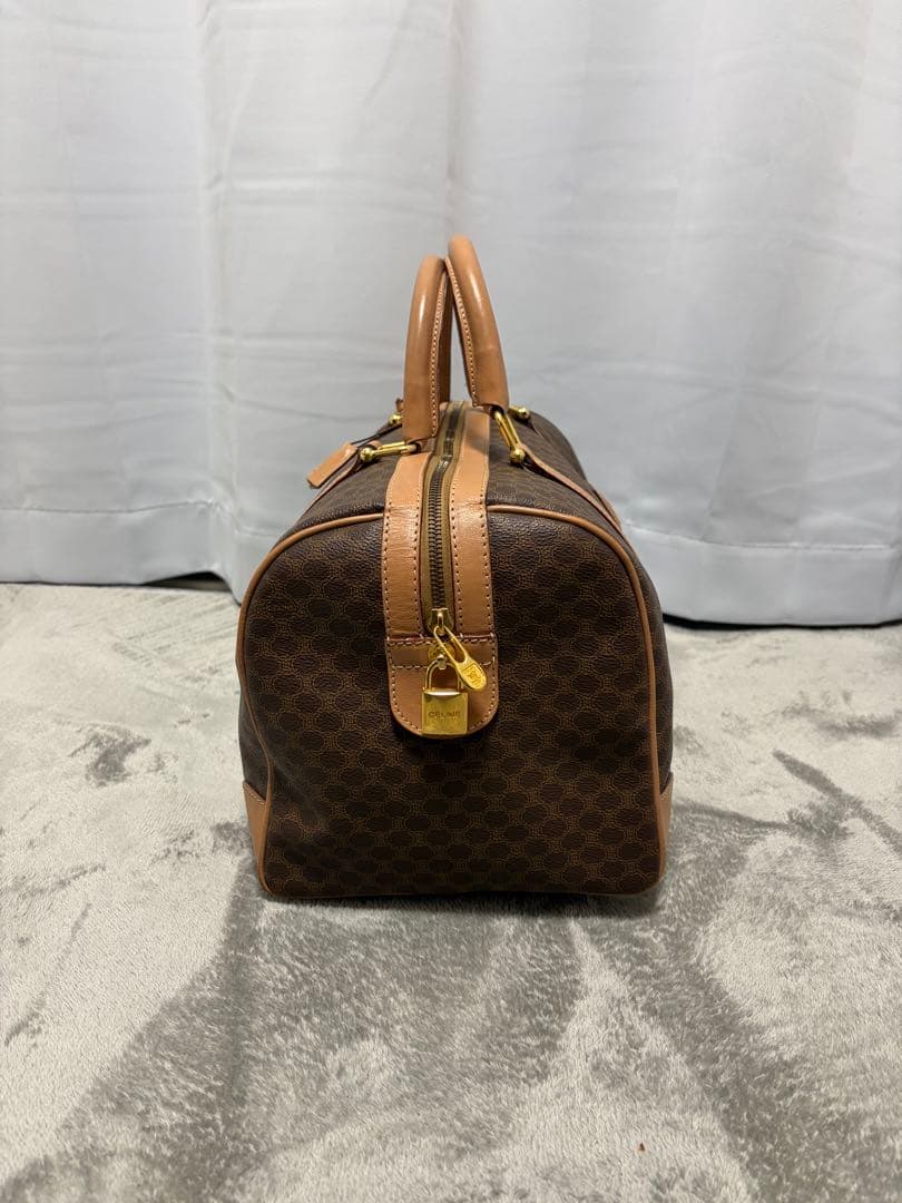 CELINE ボストンバッグ旅行バッグトラベル マカダムPVC/レザーブラウン