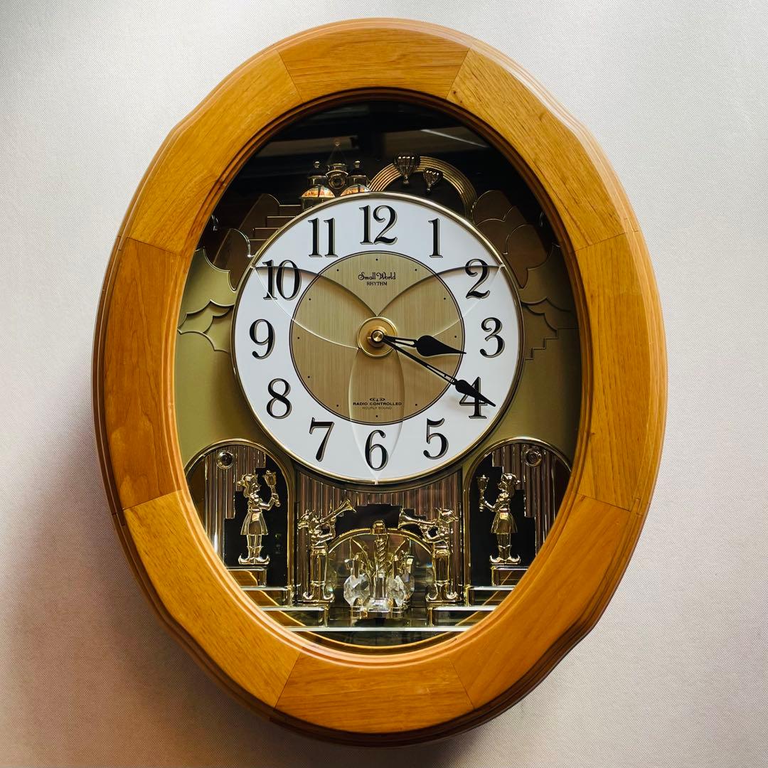 完動品 からくり時計 スモールワールドソルシアN 電波掛け時計 メロディ時計