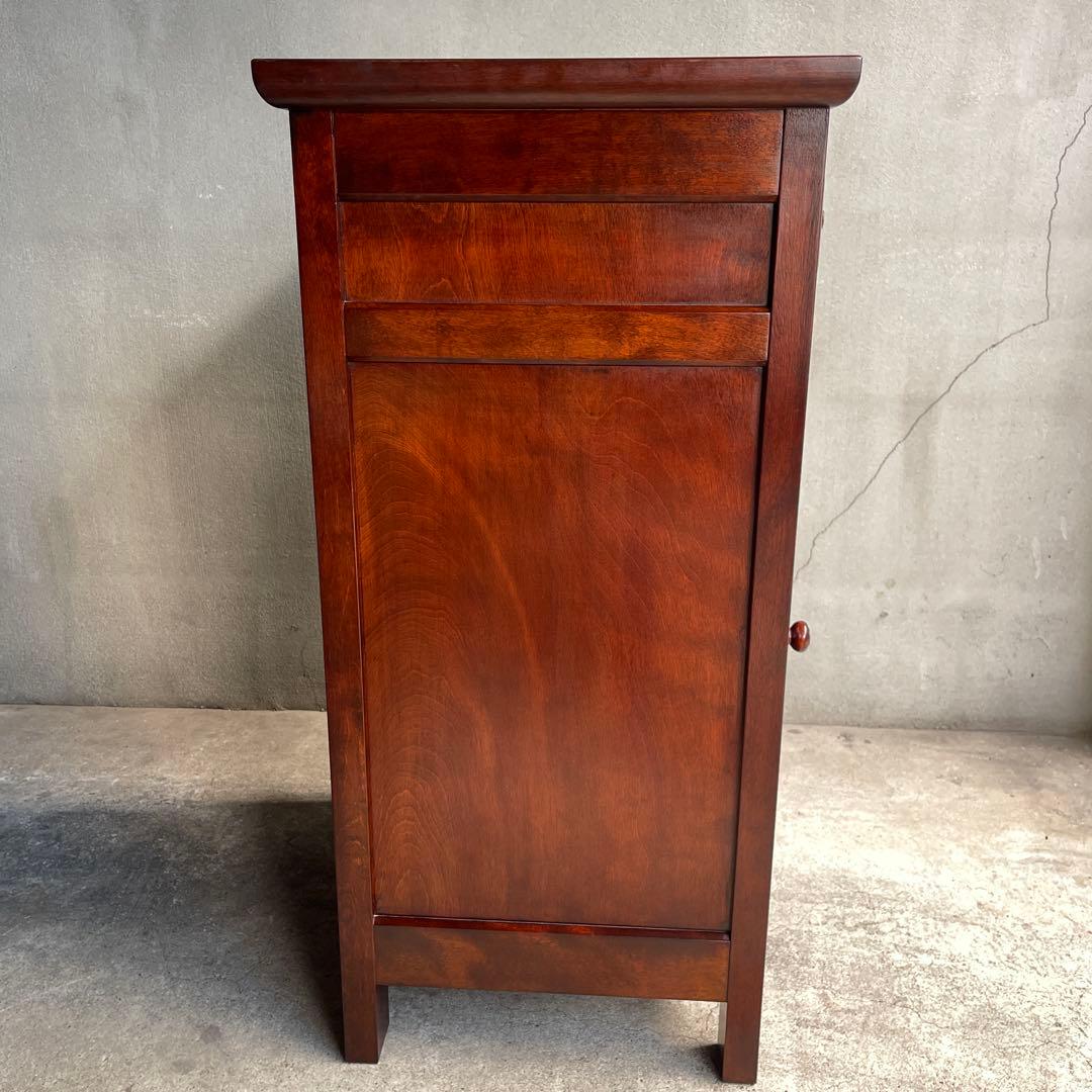 美品　松本民芸家具 ミズメザクラ無垢材 C型電話台 キャビネット 天然木