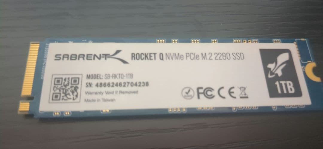 【動作確認済】1TB SABRENT Nvme SSD