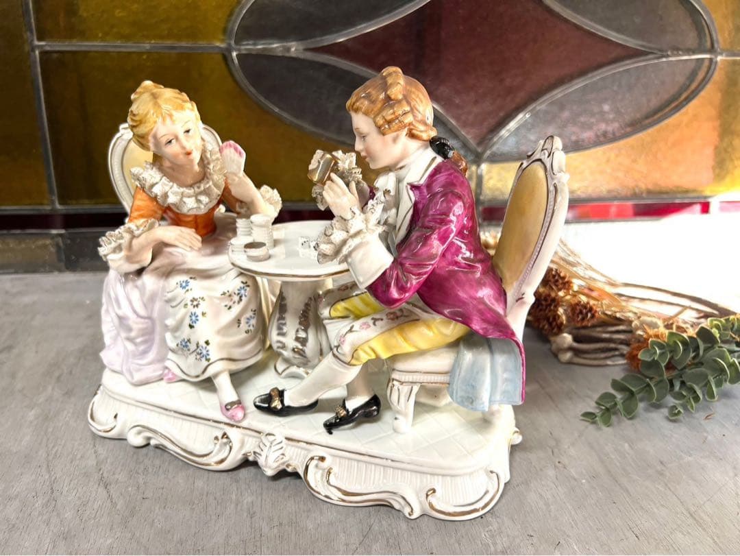 陶器 置物 貴婦人 男爵 貴族 フィギュリン インテリア アンティーク