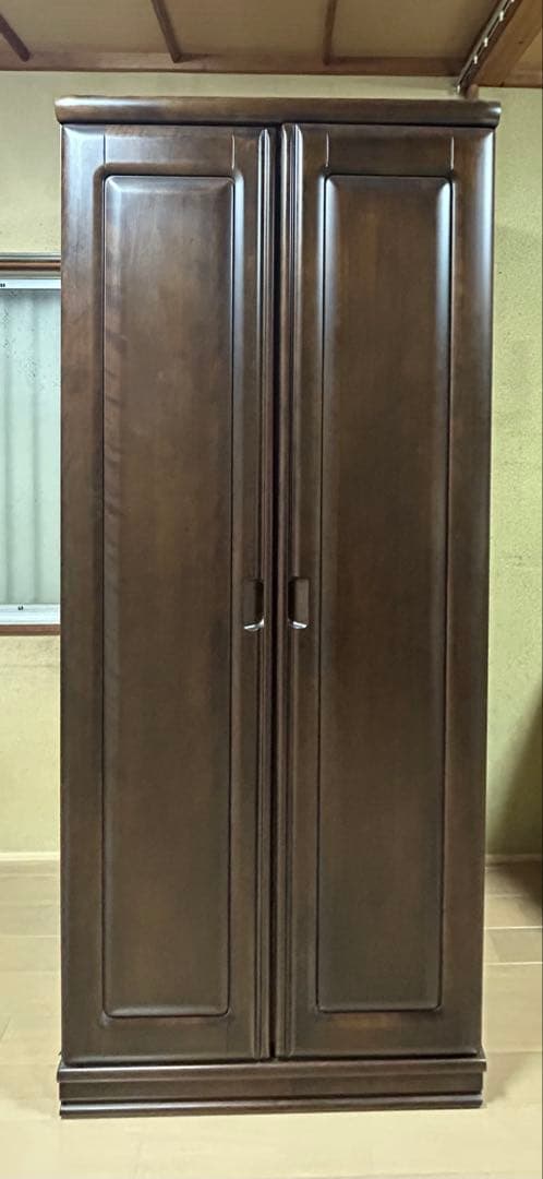 ダークブラウン 木製 クローゼット 衣類収納