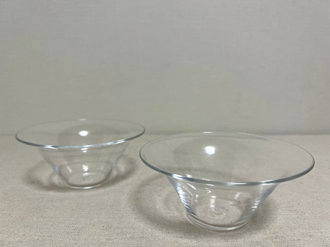 蠣崎マコト　さん ハゾリ鉢　2点　ガラス