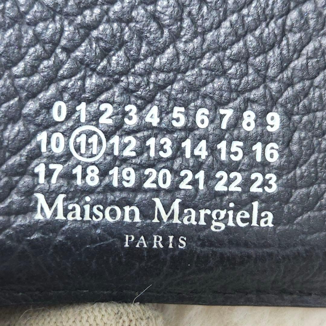 ✨極美品　正規品✨マルジェラ　三つ折り　カレンダー　4ステッチ　ブラック　レザー