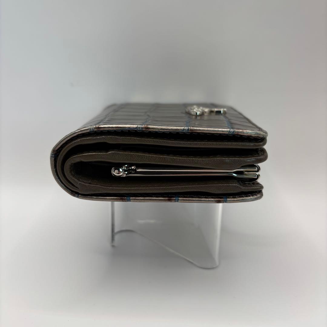 希少品　vivienne westwood 二つ折り財布　シルバー　クロコ　財布