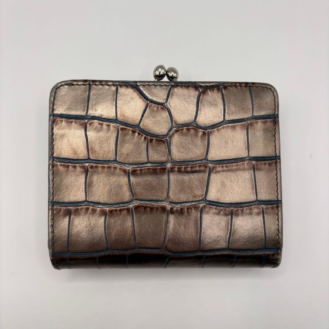 希少品　vivienne westwood 二つ折り財布　シルバー　クロコ　財布