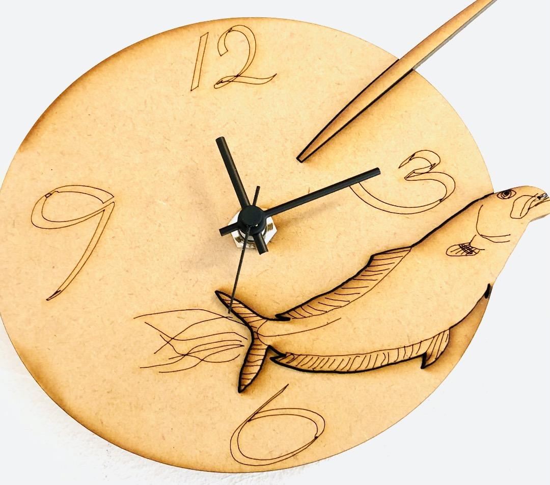 掛け時計 魚モチーフ