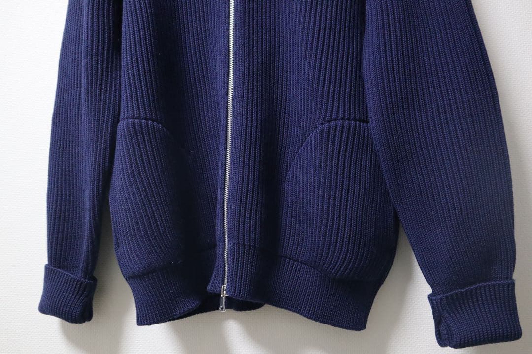 ANDERSEN-ANDERSEN ドライバーズニット　ネイビー　ウール　L