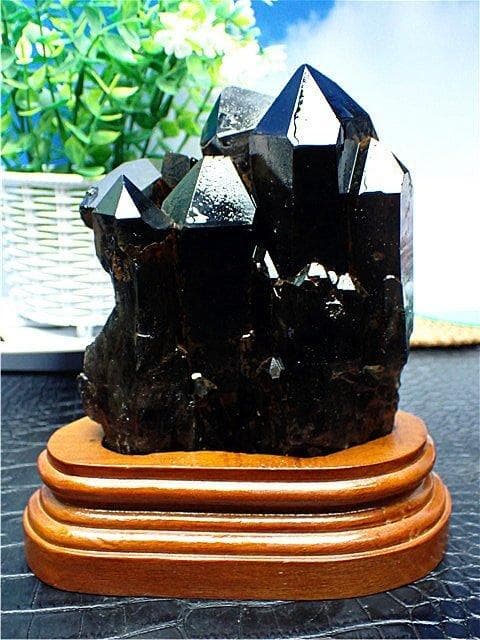 1260gAAA級魔除け天然モリオン黒水晶クラスターYT6C6/193C07C