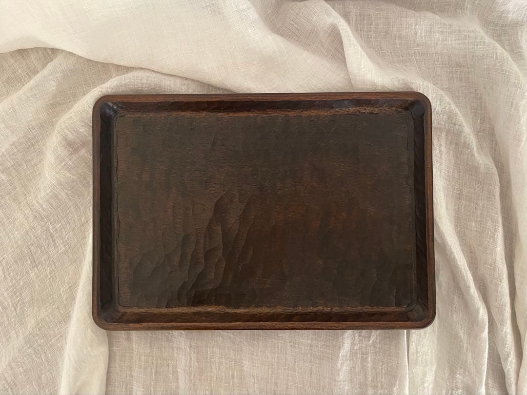 三谷龍二　長方形トレー　黒漆　拭き漆