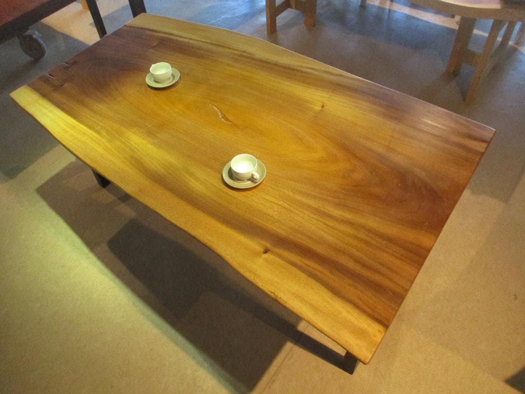 J-0025■　モンキーポッド　テーブル　ローテーブル　ダイニング　座卓　一枚板