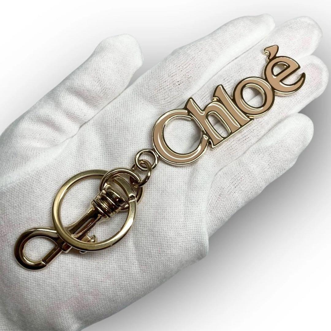 【美品】Chloe クロエ キーリング ロゴ ゴールド キーホルダー ゴージャス