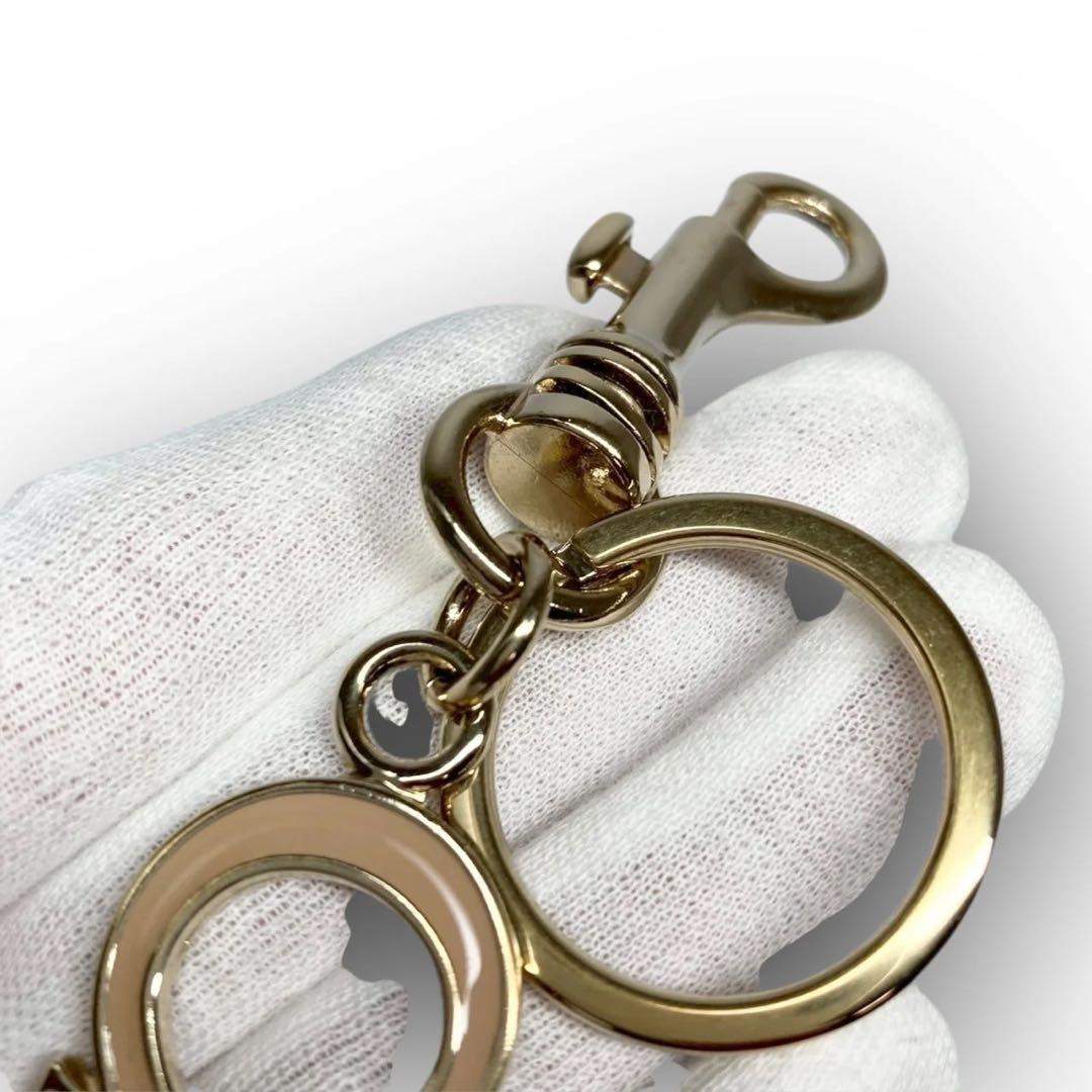 【美品】Chloe クロエ キーリング ロゴ ゴールド キーホルダー ゴージャス