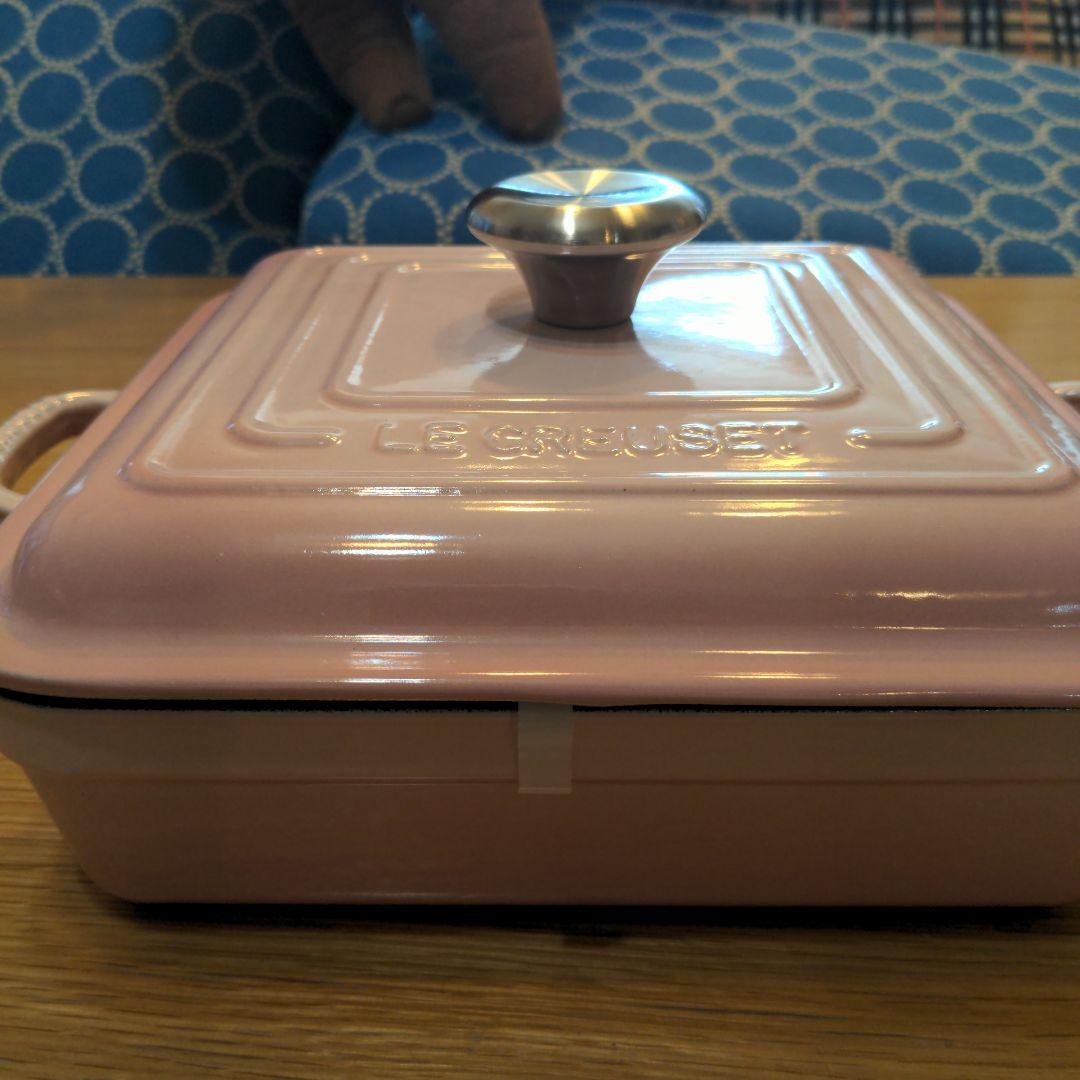(極美)LE CREUSET　シグニチャー ココット スクエア シフォンピンク