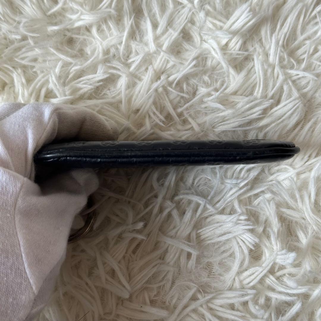 ✨️美品✨️ グッチ ケース マイクロシマ チェーン GG柄 レザー 黒