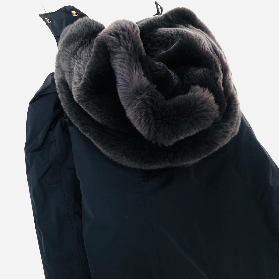 美品✨ウールリッチ　ボウブリッジ　ダウンコート　ラビットファー　ネイビー　XS