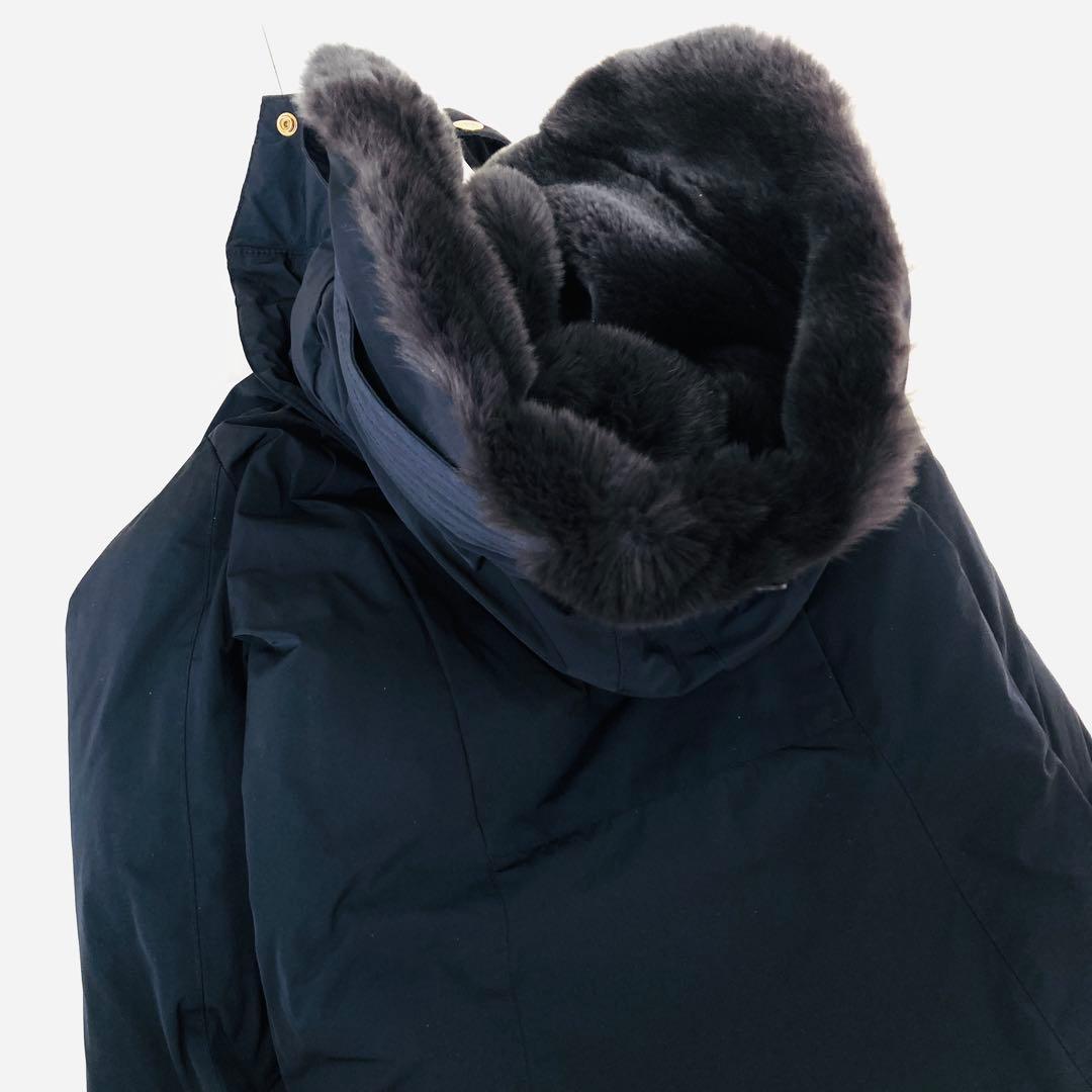 美品✨ウールリッチ　ボウブリッジ　ダウンコート　ラビットファー　ネイビー　XS