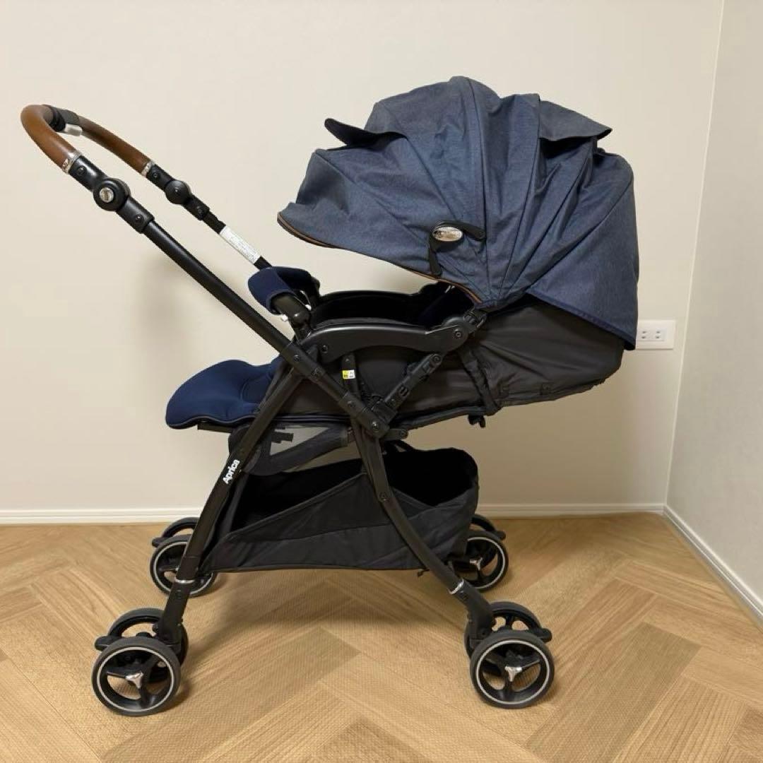 【値下中・レインカバー付】アップリカ　ラクーナビッテクッション　ベビーカーAB型