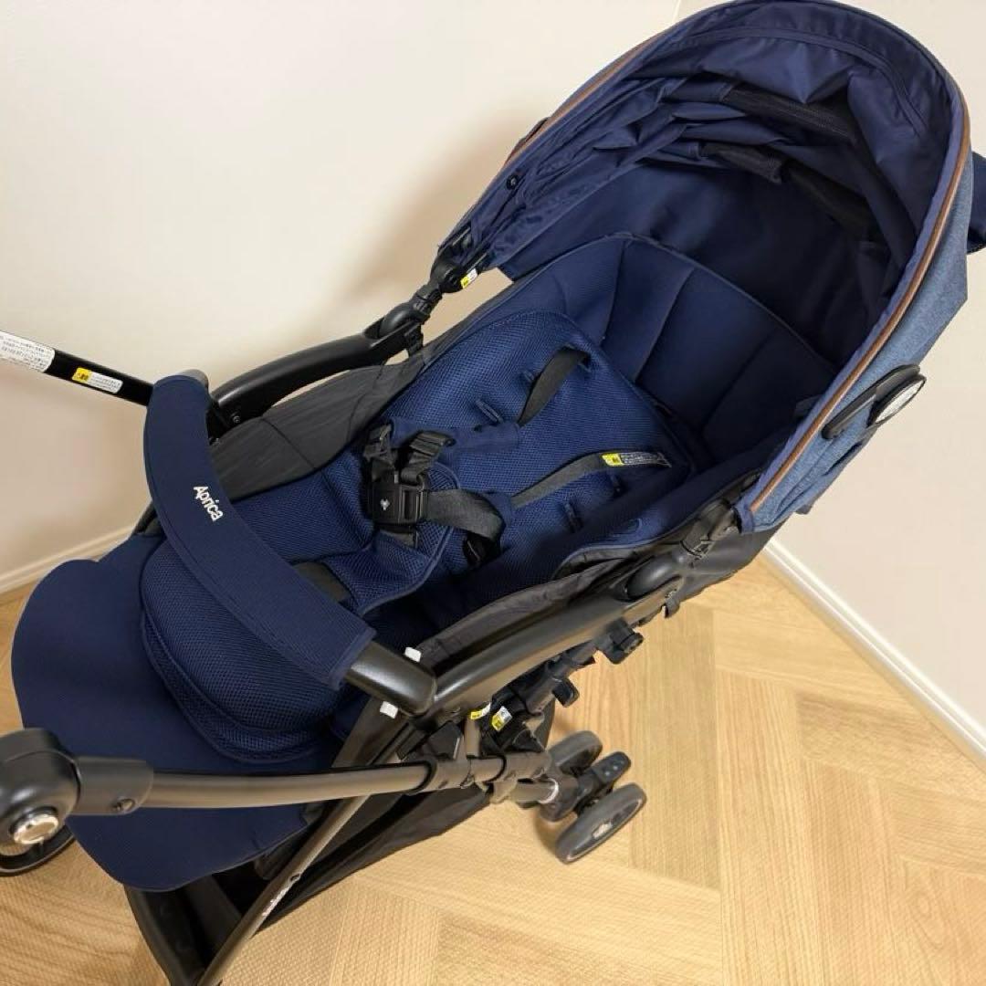 【値下中・レインカバー付】アップリカ　ラクーナビッテクッション　ベビーカーAB型