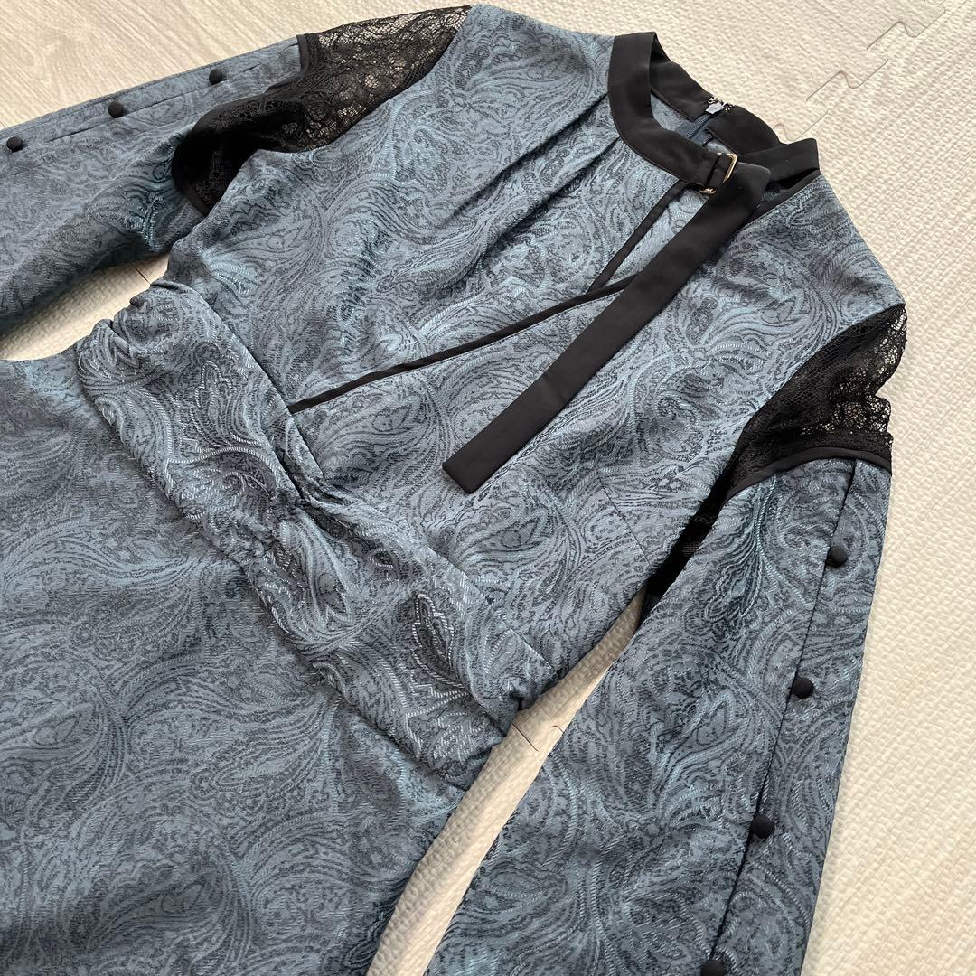 専用　United Tokyo ペイズリージャガードワンピース ブルー