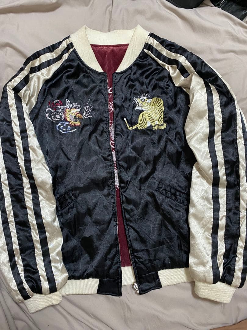 OPEN DICH ２面用　日本限定 龍虎 スカジャン 別珍　サテン