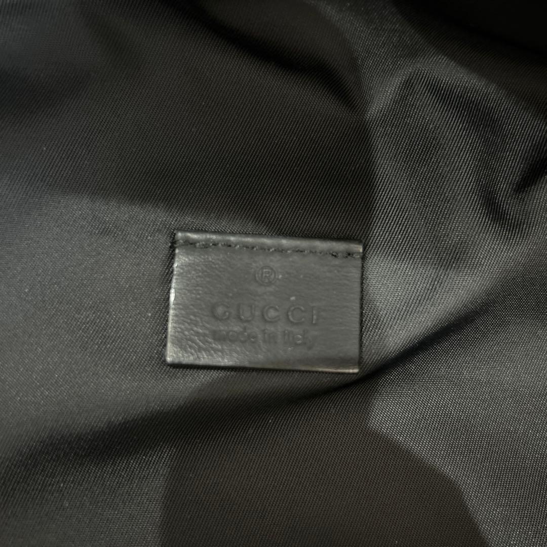 ⭐︎美品⭐︎グッチ ウエストバッグ GG シマ シェリーライン レザー ブラック