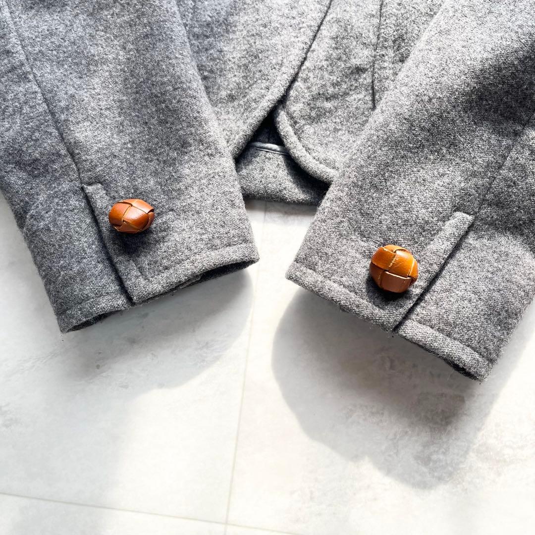 【美品】MAX MARA ビッグカラー ショートコート L くるみボタン