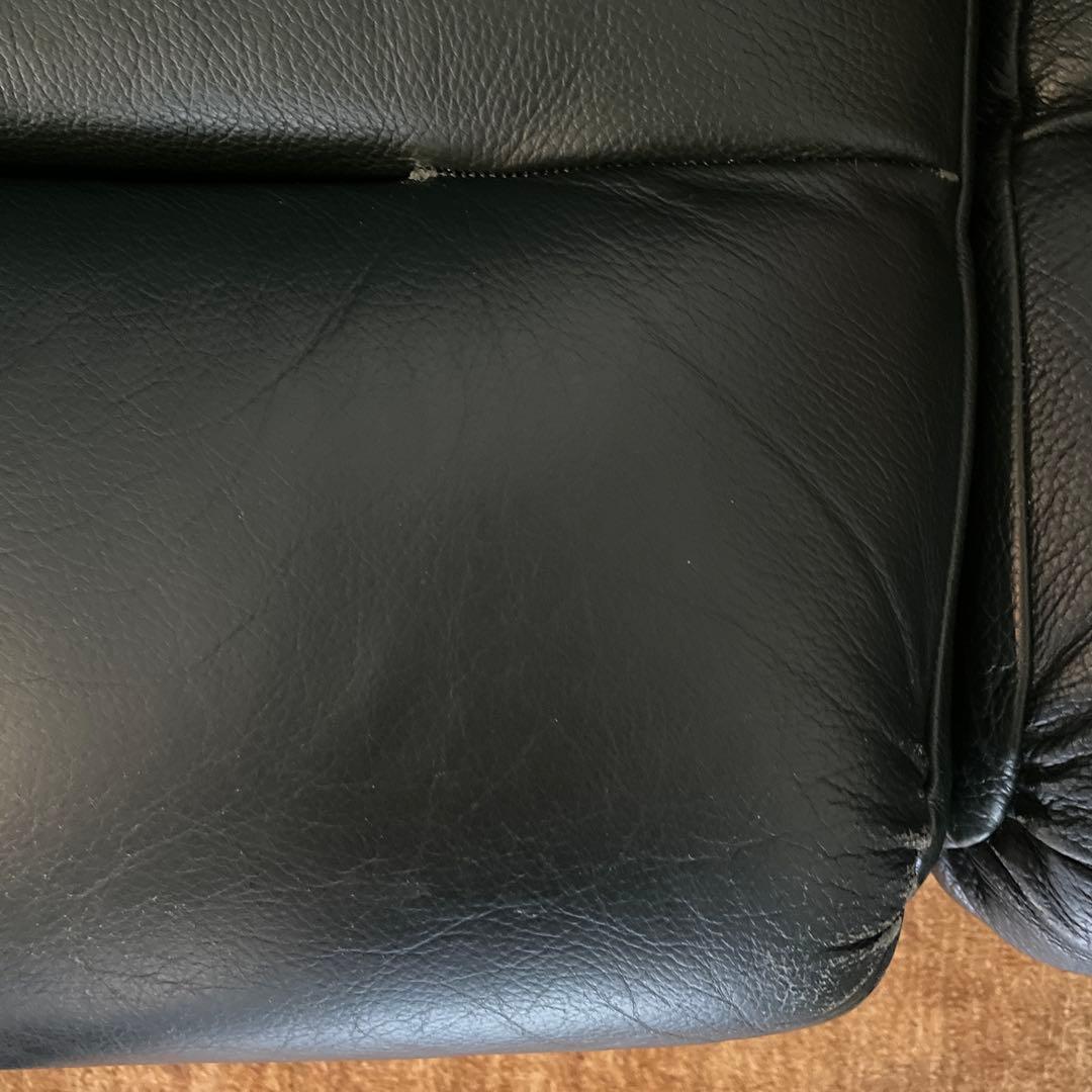 【プ】デューロン　Dyrlundダークグリーン レザー2人がけソファ