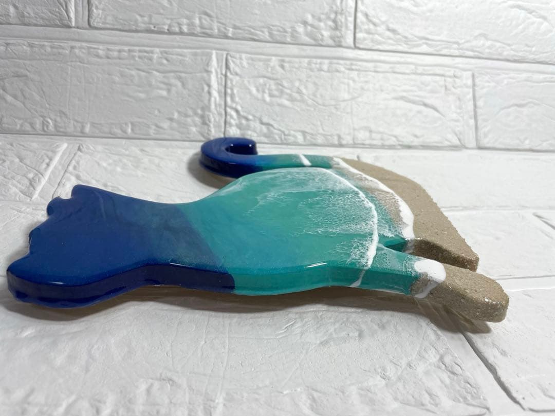 オーシャンレジンアート　海アート　ネコレジン　 オブジェ　ギフト　新築祝い