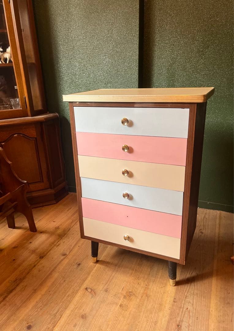 電話台 チェスト 昭和レトロ レトロポップ インテリア 当時物 収納棚