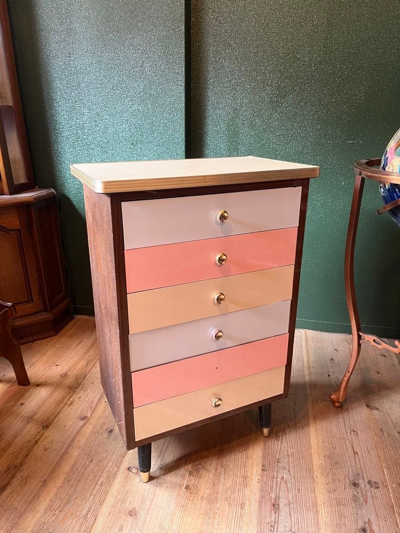 電話台 チェスト 昭和レトロ レトロポップ インテリア 当時物 収納棚