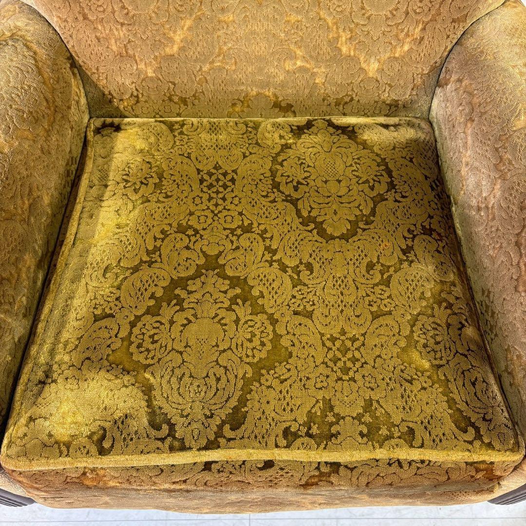 昭和レトロ 1人掛け ソファー　ダマスク柄 花柄 アームチェア アンティーク