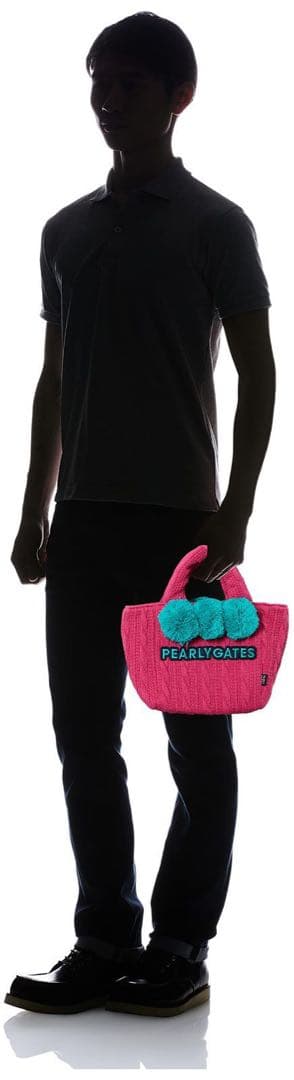 新品 未使用 PEARLY GATES ケーブルニット カートバッグ ピンク