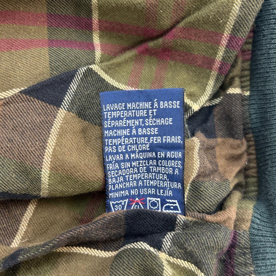 ア*ン様 90s　香港製　ノーティカ　襟レザー　ブルゾン　古着　グリーン　M