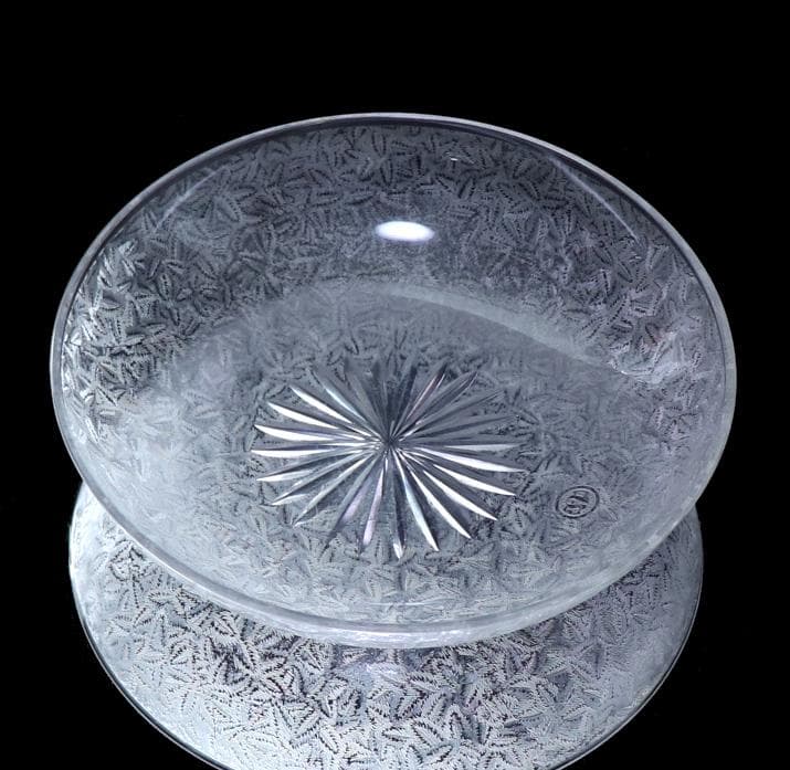 オールド・バカラ 1900年頃 アシッドエッチング 大型 切子鉢 ボウル
