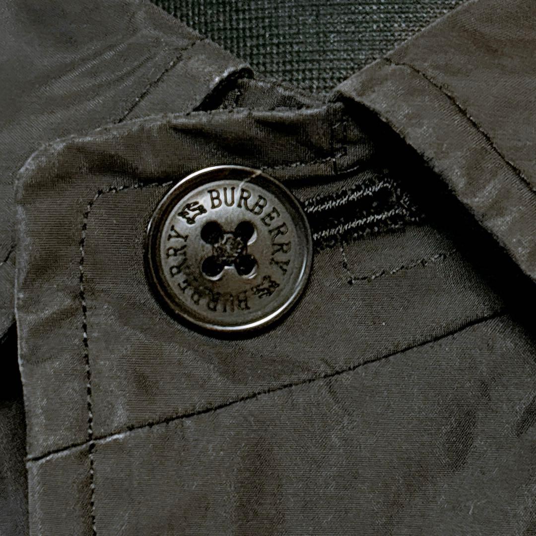 【BURBERRY BLACKLABEL】ステンカラーコート　黒　ノバチェックL