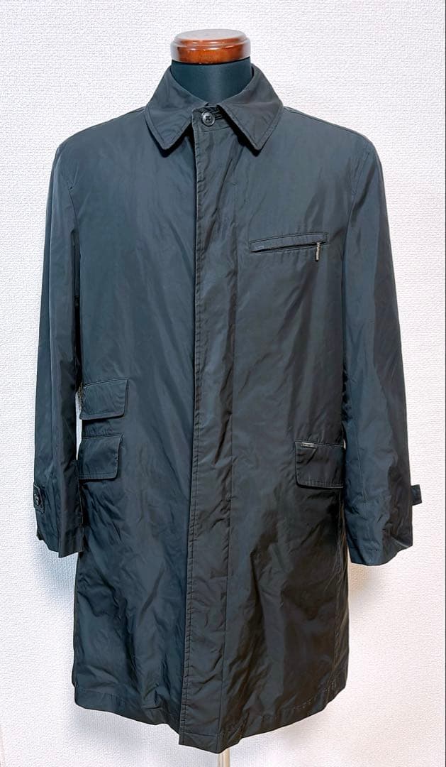 【BURBERRY BLACKLABEL】ステンカラーコート　黒　ノバチェックL
