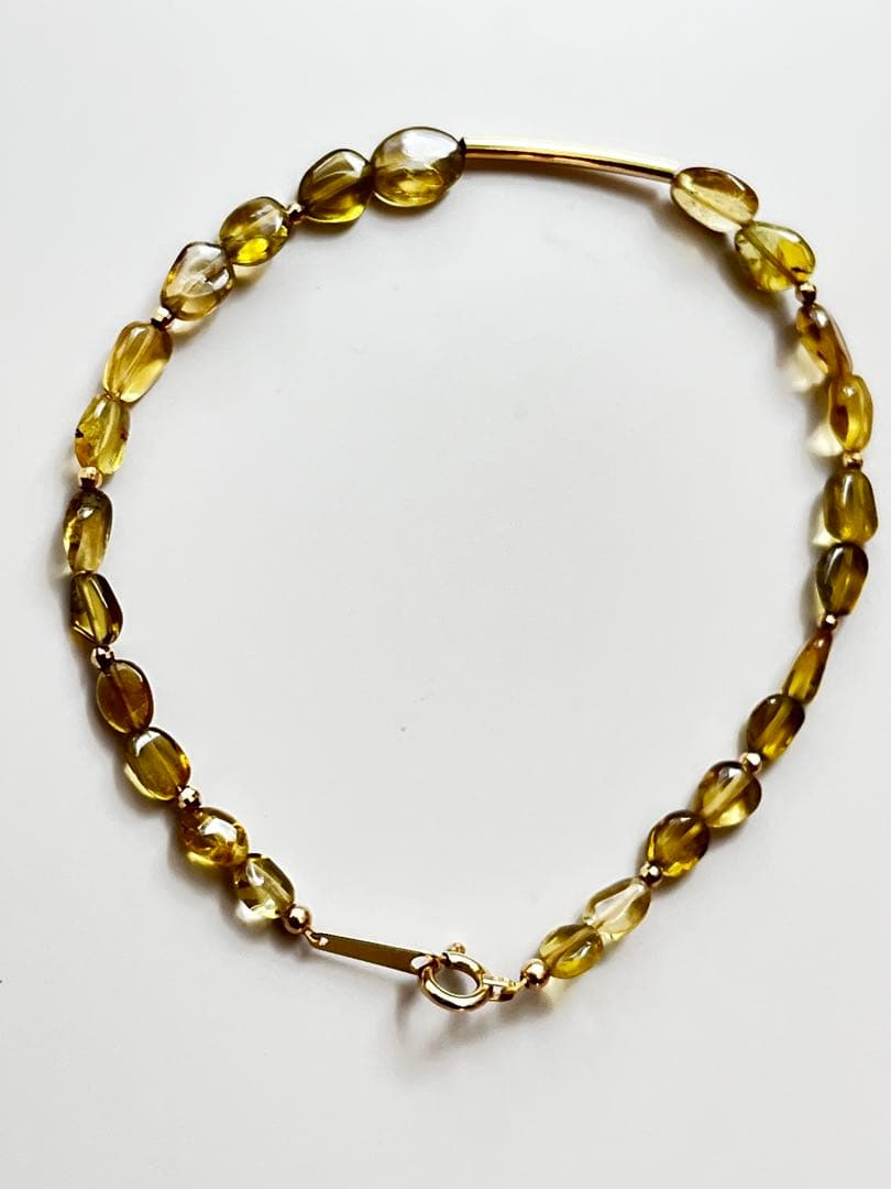 K18 イエロートルマリン ブレスレット 新品 17.5cm 金運アップ