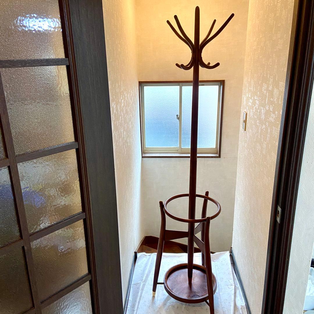 秋田木工製 ブラウン木製コートハンガー【最終値下げ落札無ければ処分します】