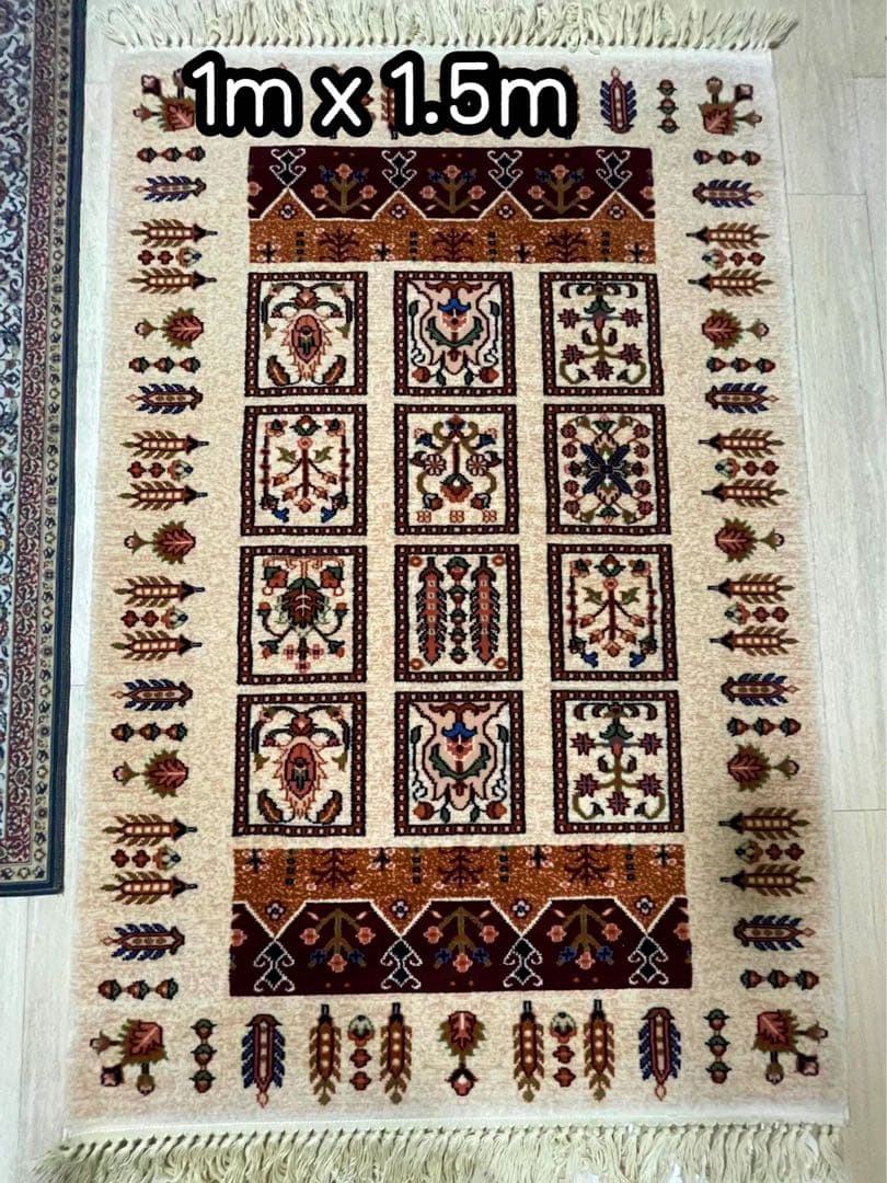 【新品】100%ウール絨毯　リビング　シルクロード　ラグ　カーペット　レトロ