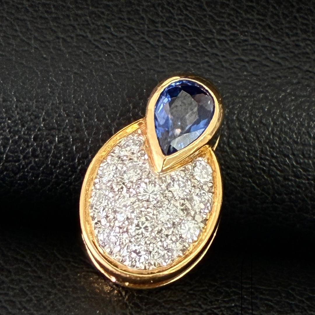 K18 サファイア ダイヤモンド ペンダント