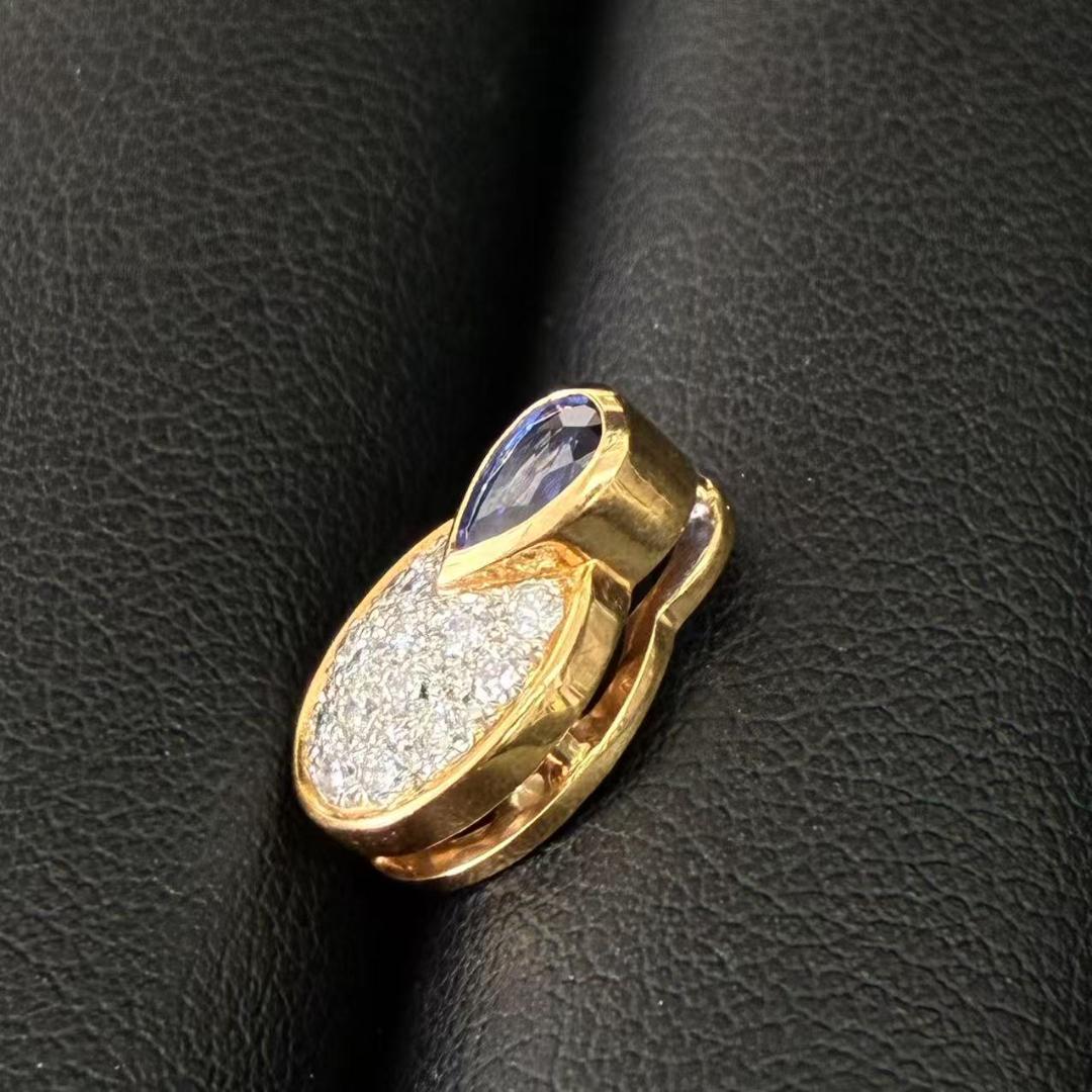 K18 サファイア ダイヤモンド ペンダント