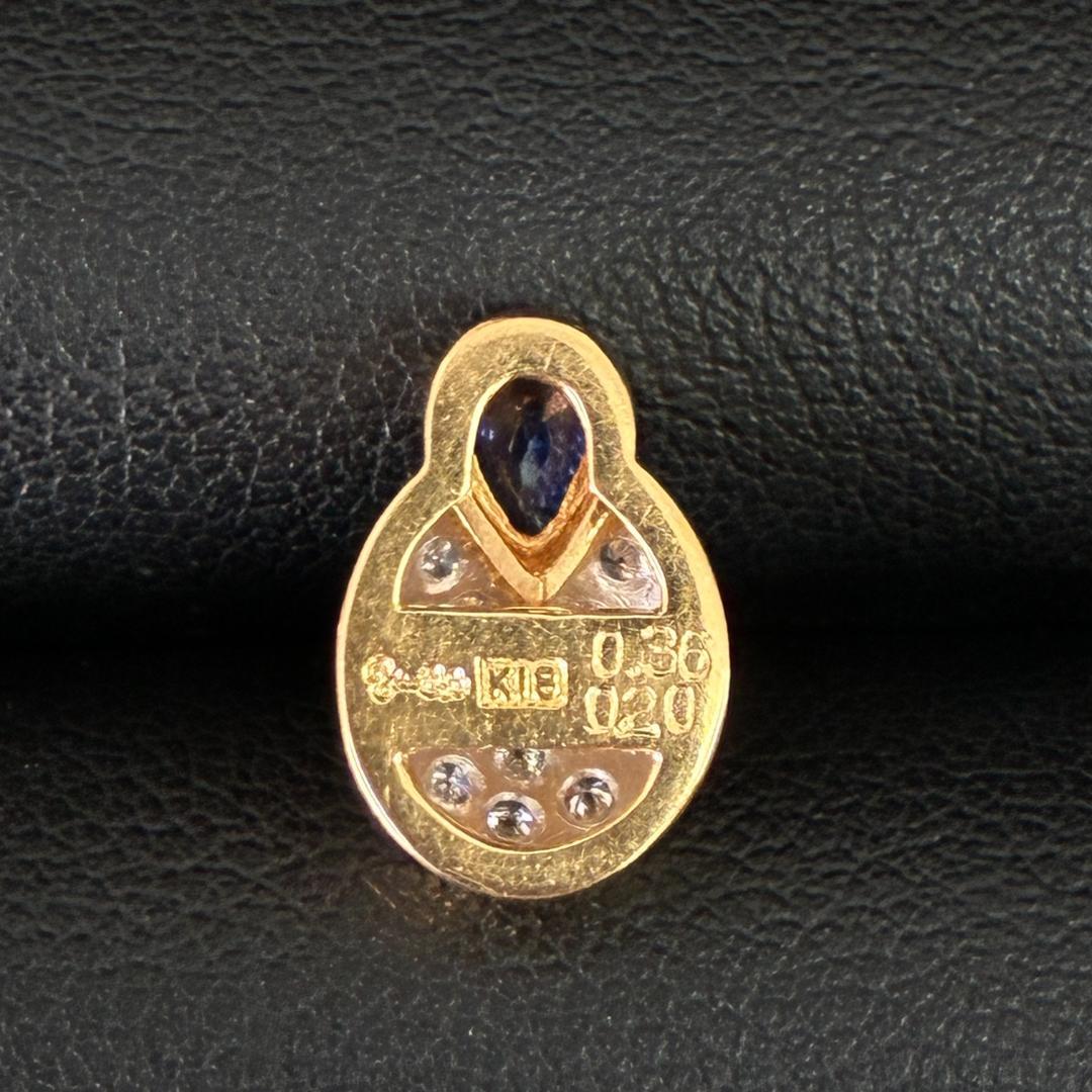 K18 サファイア ダイヤモンド ペンダント