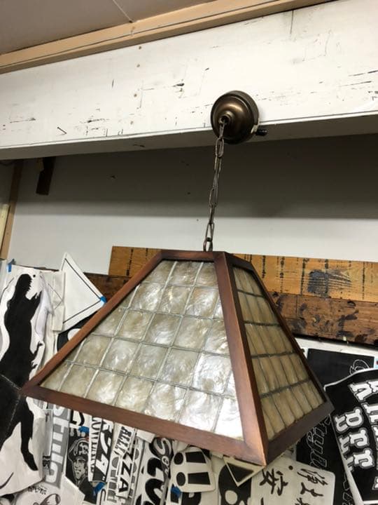 アンティーク　照明傘　貝殻　シェルランプ　ビンテージ